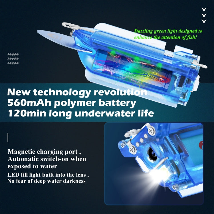 Lure 1080P Wireless Underwater Fishing Video Camera with Loop Recording / APP Remote Control(Blue)