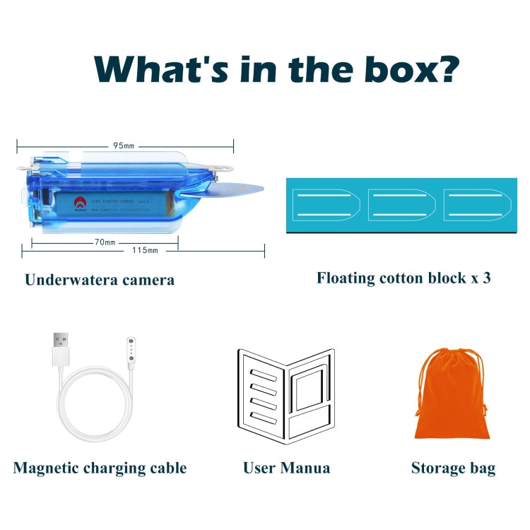 Lure 1080P Wireless Underwater Fishing Video Camera with Loop Recording / APP Remote Control(Blue)