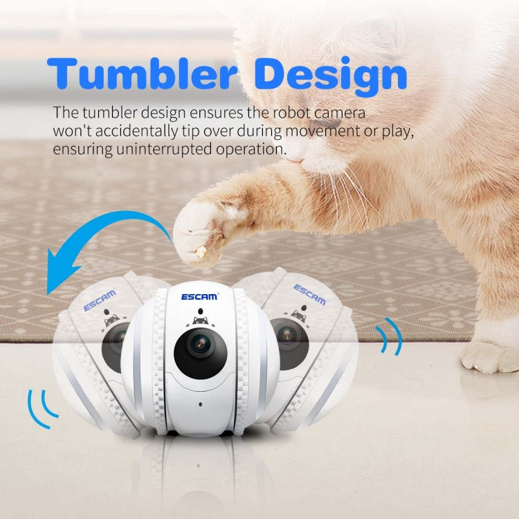 ESCAM QF011 2MP Smart Pet Robot Camera with Night Vision & APP Remote Control(EU Plug)