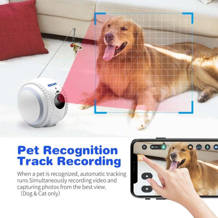 ESCAM QF011 2MP Smart Pet Robot Camera with Night Vision & APP Remote Control(EU Plug)