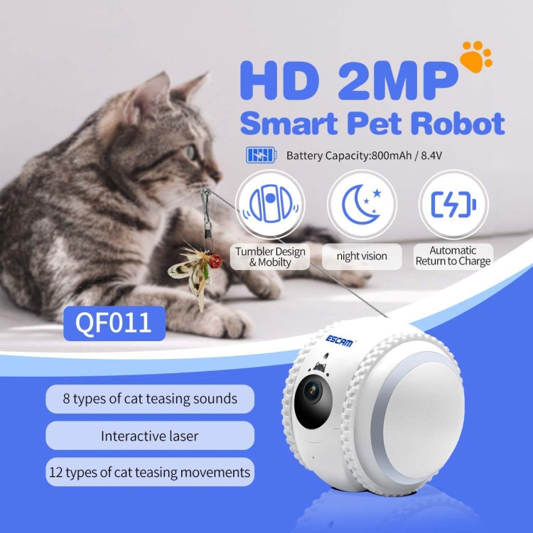 ESCAM QF011 2MP Smart Pet Robot Camera with Night Vision & APP Remote Control(EU Plug)