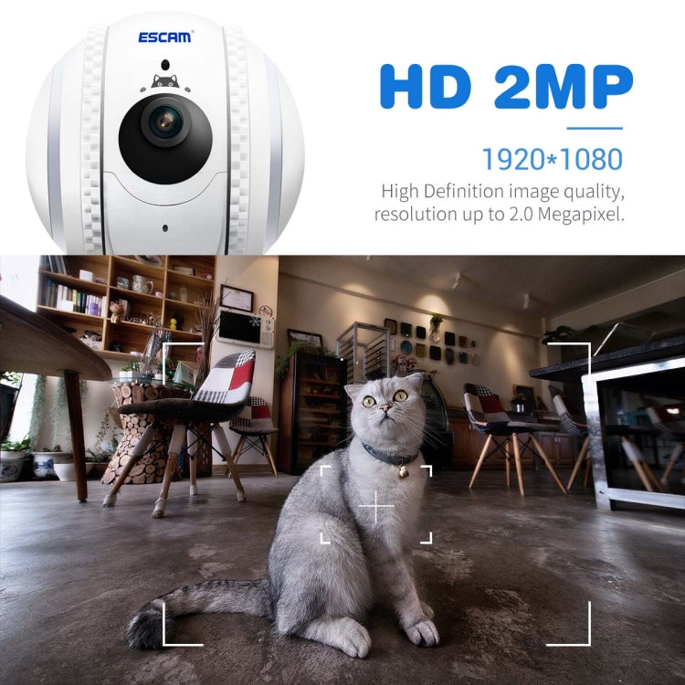 ESCAM QF011 2MP Smart Pet Robot Camera with Night Vision & APP Remote Control(EU Plug)