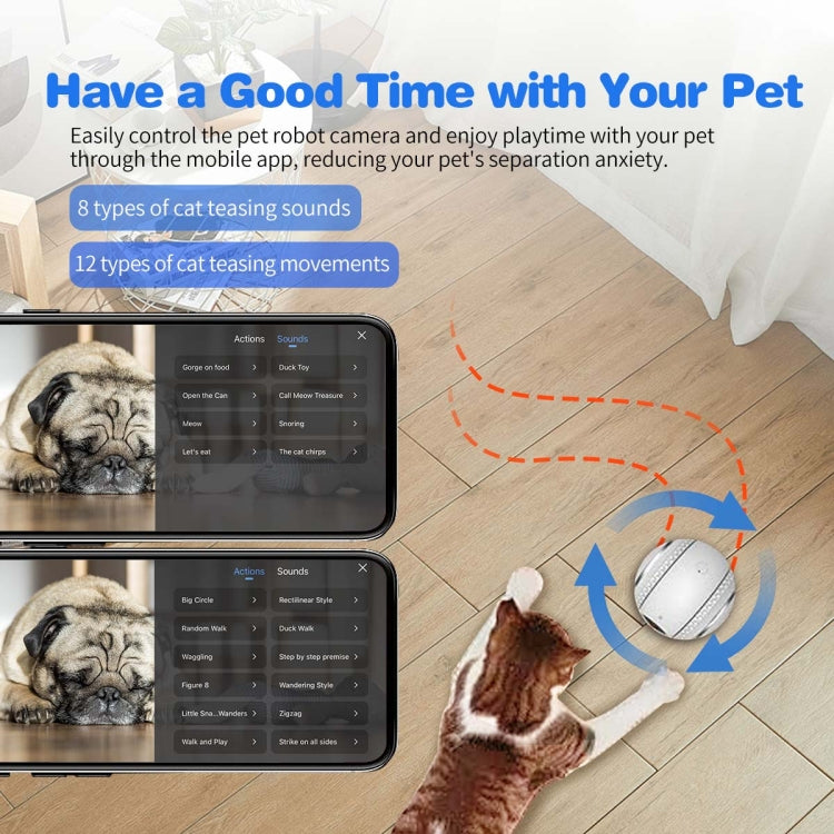 ESCAM QF011 2MP Smart Pet Robot Camera with Night Vision & APP Remote Control(EU Plug)