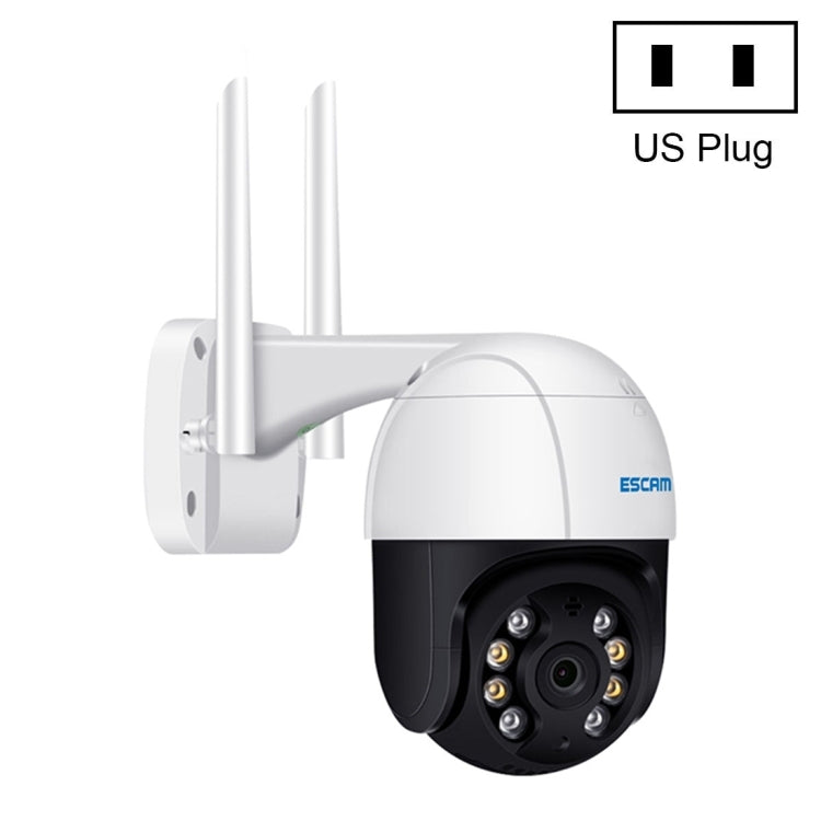 ESCAM QF518 5MP Smart WiFi IP Camera, Support AI Humanoid Detection / Auto Tracking / Dual Light Night Vision / Cloud Storage / Two Way Audio / TF Card, Plug:US Plug(White)