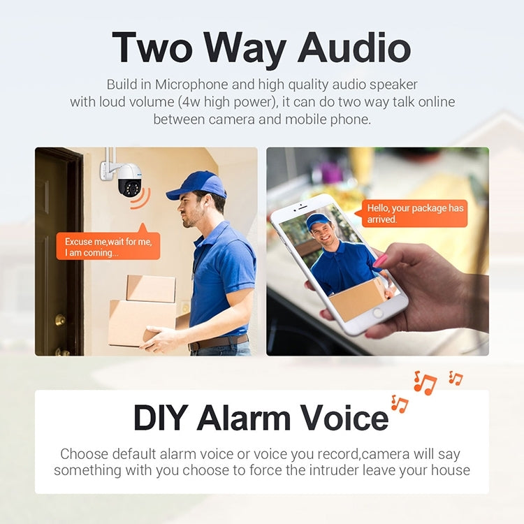 ESCAM QF518 5MP Smart WiFi IP Camera, Support AI Humanoid Detection / Auto Tracking / Dual Light Night Vision / Cloud Storage / Two Way Audio / TF Card, Plug:US Plug(White)