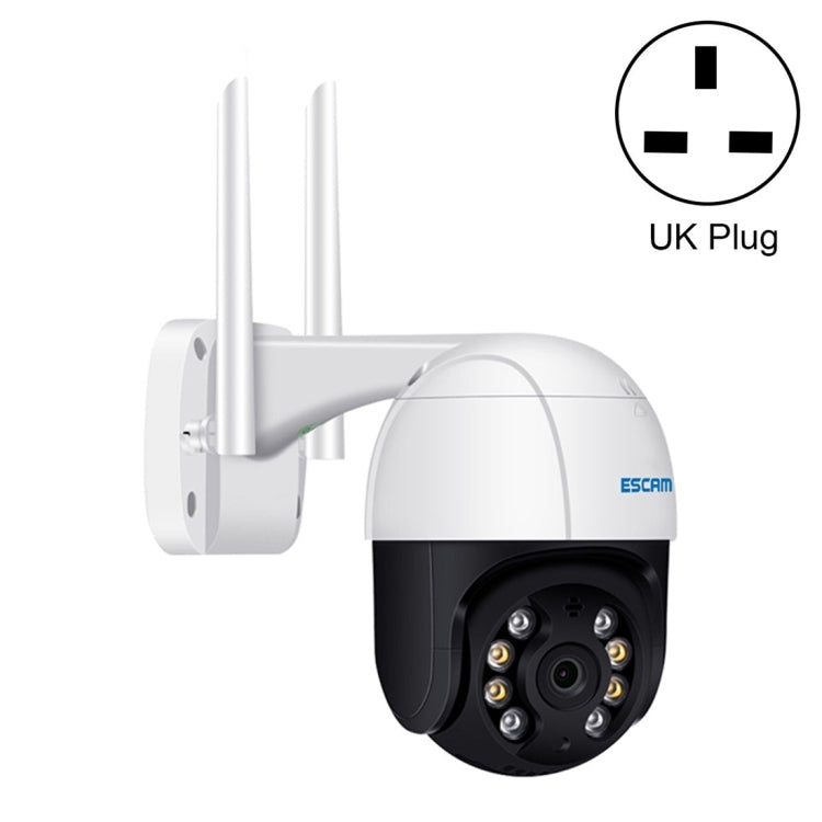 ESCAM QF518 5MP Smart WiFi IP Camera, Support AI Humanoid Detection / Auto Tracking / Dual Light Night Vision / Cloud Storage / Two Way Audio / TF Card, Plug:UK Plug(White)