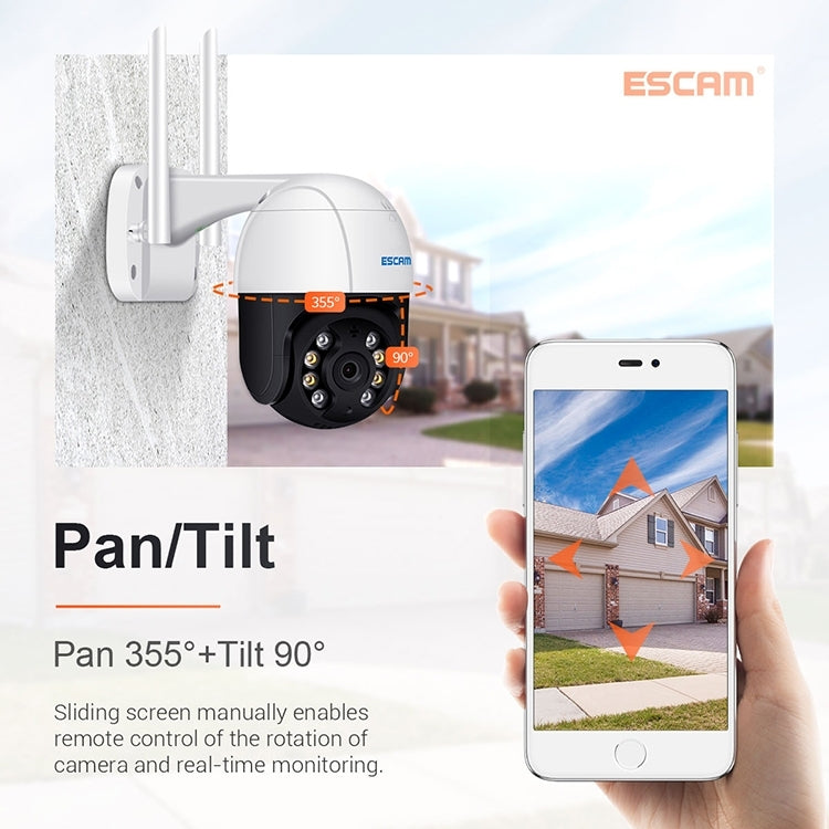 ESCAM QF518 5MP Smart WiFi IP Camera, Support AI Humanoid Detection / Auto Tracking / Dual Light Night Vision / Cloud Storage / Two Way Audio / TF Card, Plug:UK Plug(White)