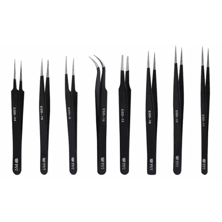 BEST BST-13 Precision Anti-static ESD Stainless Steel Tweezers