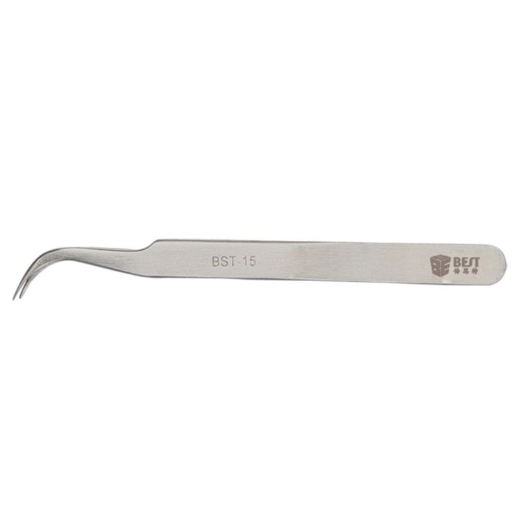 BEST BST-15L Brushed stainless steel tweezers