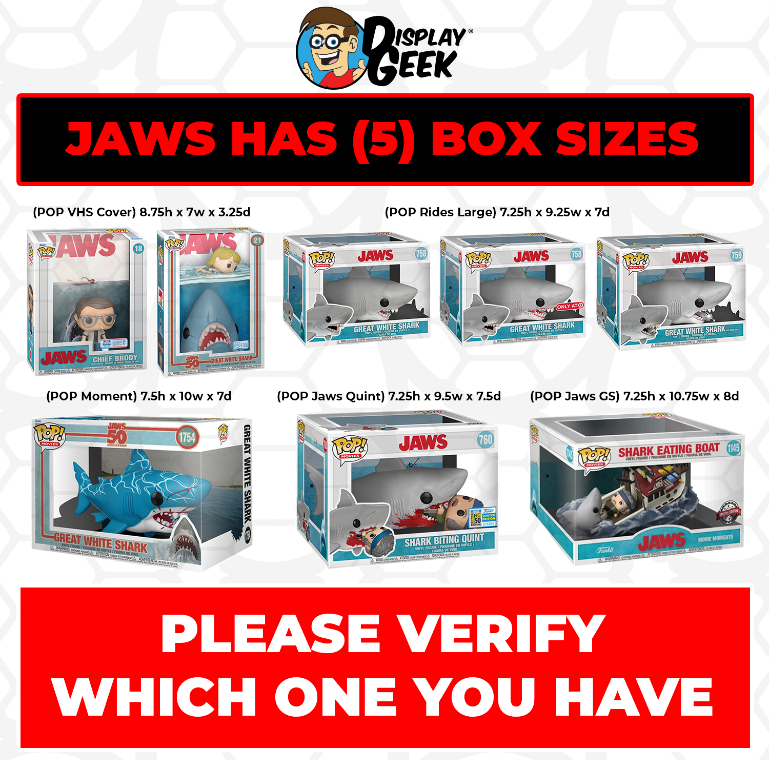 Pop Protector for 6 inch Jaws Great White Shark with Diving Tank #759 Funko Pop