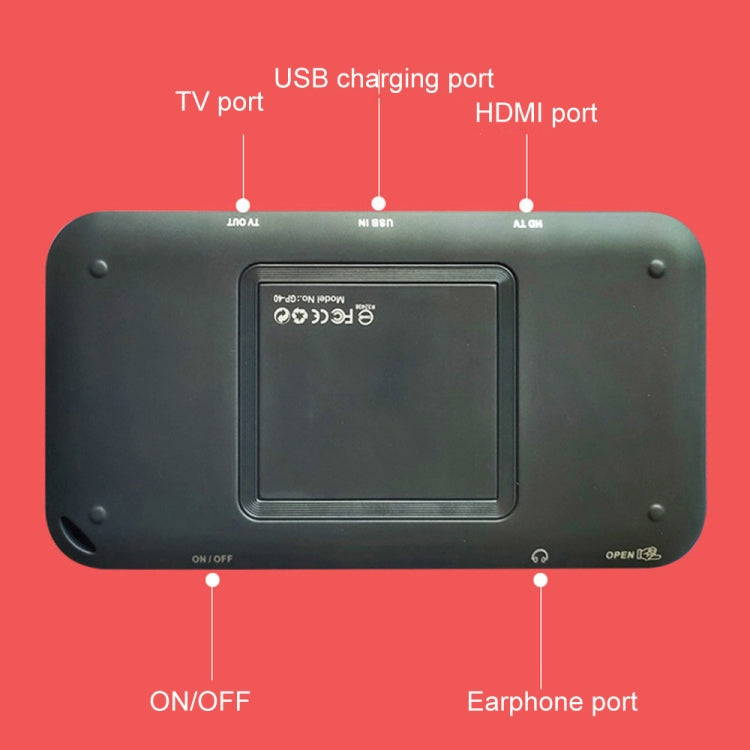 RS-52FC PSP 4.0 inch Pocket Console Handheld Game Player, Support 208 NES Classical Games (Blue)