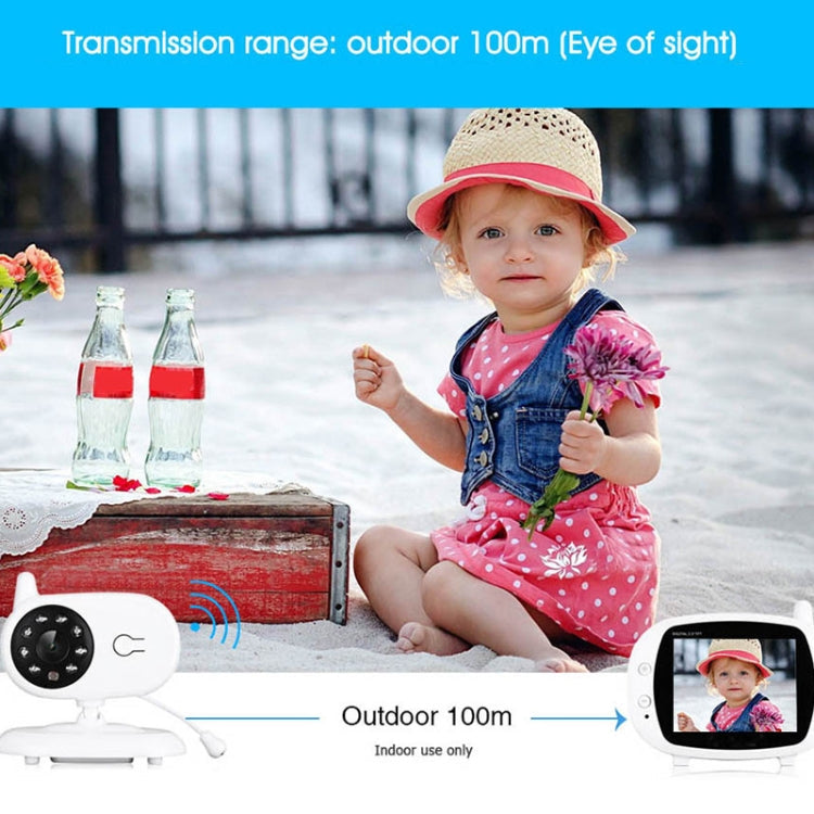 BM-850 3.5 inch LCD 2.4GHz Wireless Surveillance Camera Baby Monitor with 8-IR LED Night Vision, Two Way Voice Talk(White)