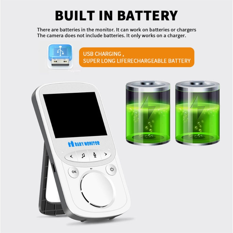 VB605 2.4 inch LCD 2.4GHz Wireless Surveillance Camera Baby Monitor, Support Two Way Talk Back, Night Vision(White)