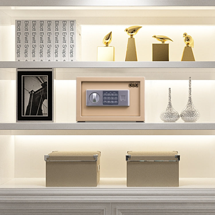 Deli Home Office Hotel Mini Electronic Security Lock Box Wall Cabinet Safety Box(Black)