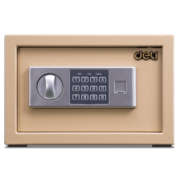 Deli Home Office Hotel Mini Electronic Security Lock Box Wall Cabinet Safety Box(Gold)
