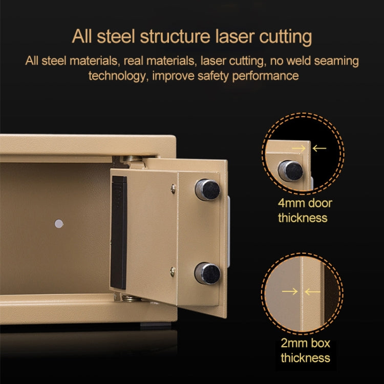 Deli Home Office Hotel Mini Electronic Security Lock Box Wall Cabinet Safety Box(Gold)