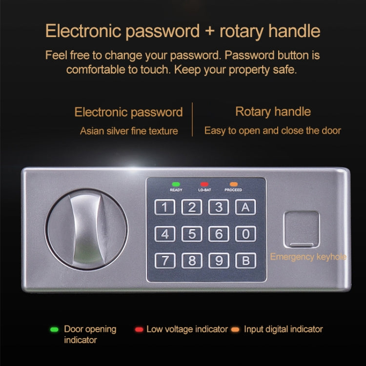 Deli Home Office Hotel Mini Electronic Security Lock Box Wall Cabinet Safety Box(Gold)