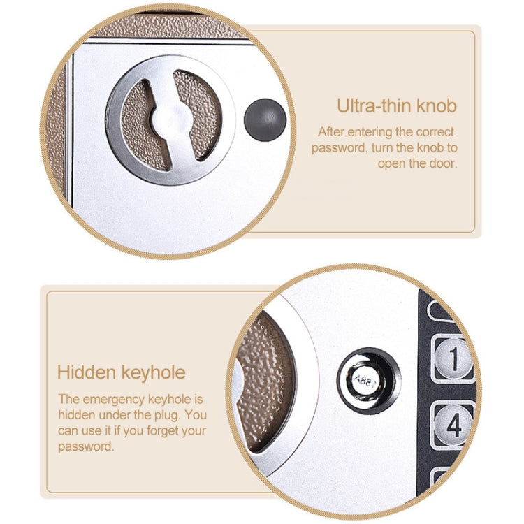 17E Home Mini Electronic Security Lock Box Wall Cabinet Safety Box with Coin-operated Function(Bronze)