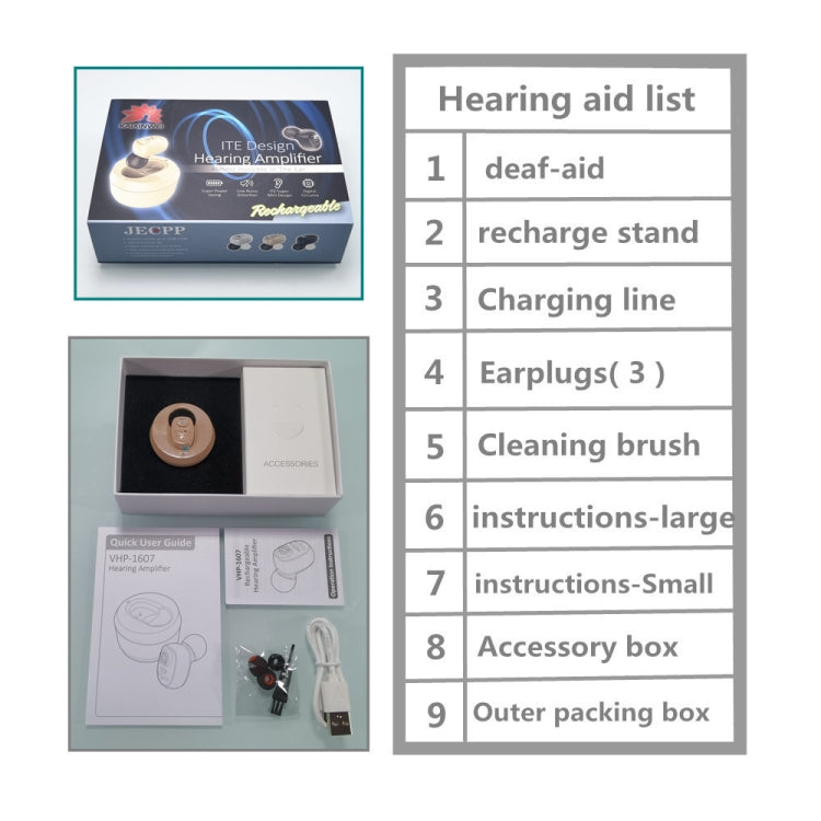 KAIXINWEI VHP-601 DC3.7V In-ear Bluetooth Hearing Aid Sound Amplifier (White)