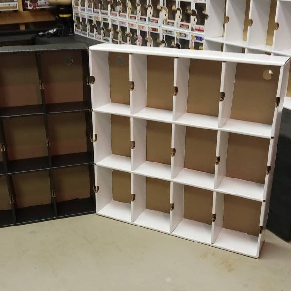 KUBBIE DLX WHITE (3x4) - In Box Display Case for Funko Pops, Wall Mountable & Stackable Pop Shelf (Cardboard)