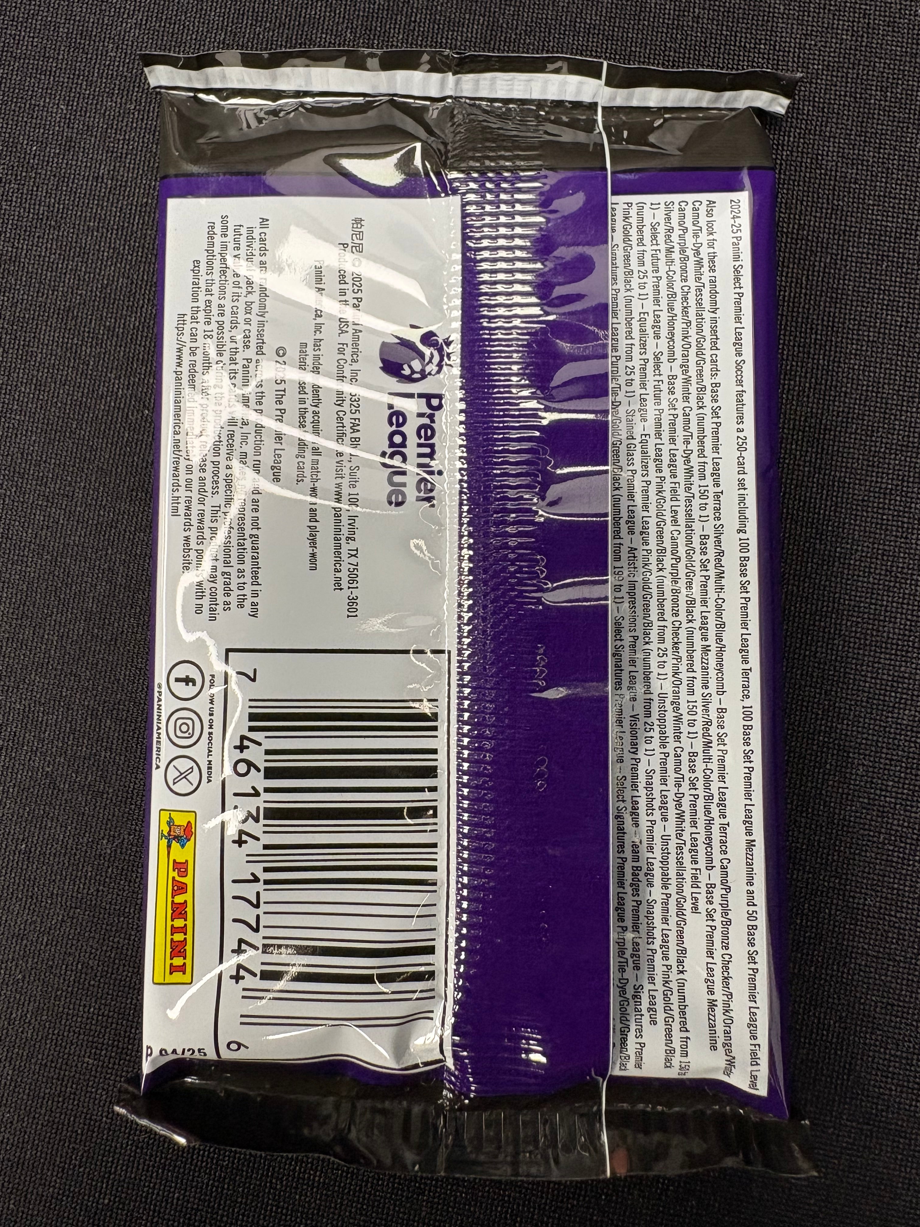 2024/25 Panini Select Premier League EPL Soccer Hobby Single Pack