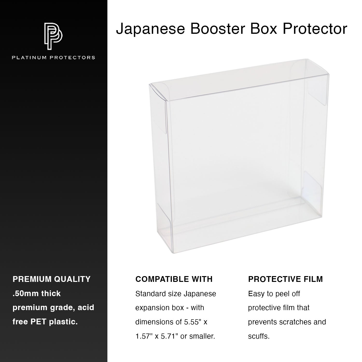 Platinum Protectors for Pokemon Japanese Booster Expansion Box - UV & Scratch-Resistant