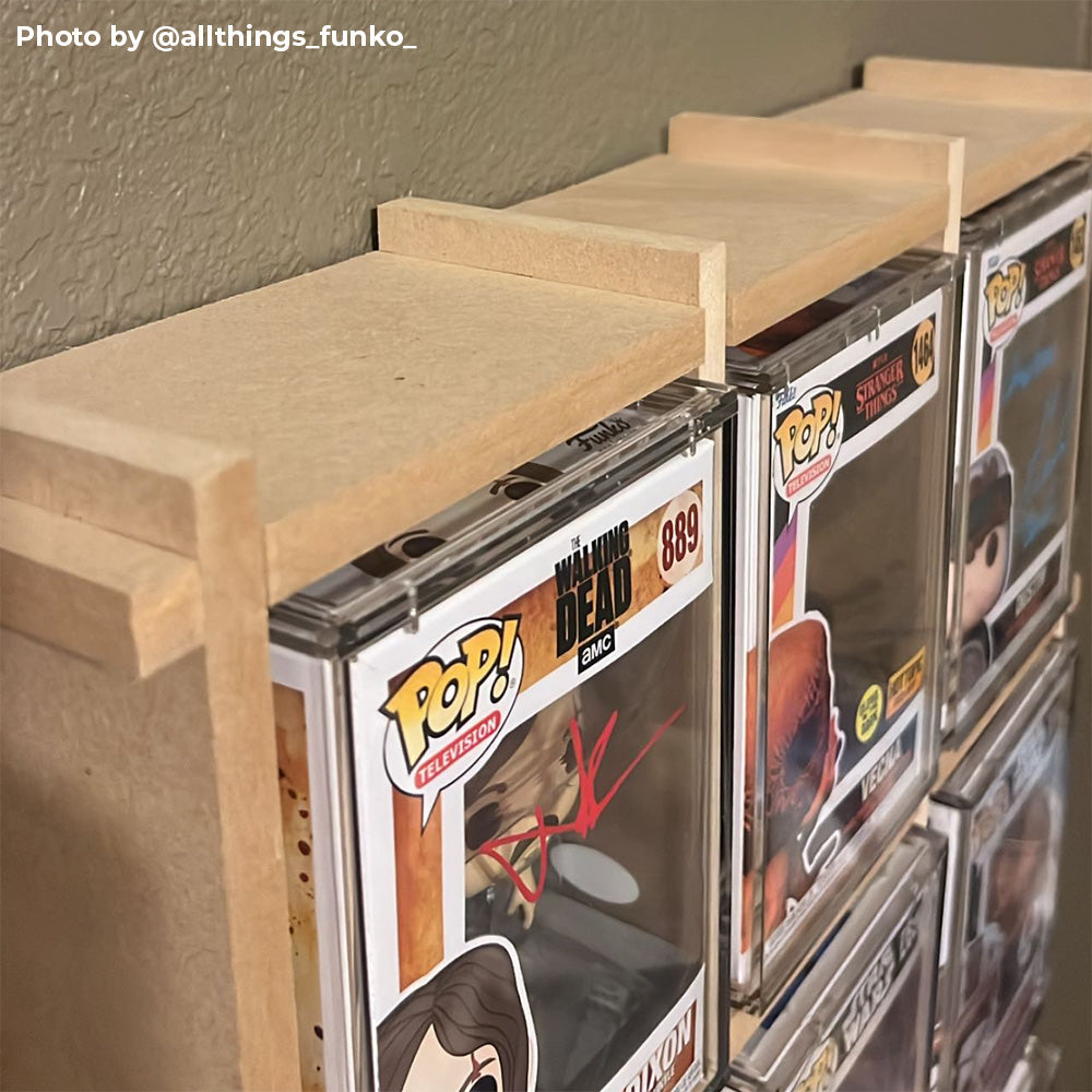 KUBBIE ULTRA SLIM (1x5) - In Box Display Case for Funko Pops, Wall Mountable & Stackable Pop Shelf (MDF Wood)