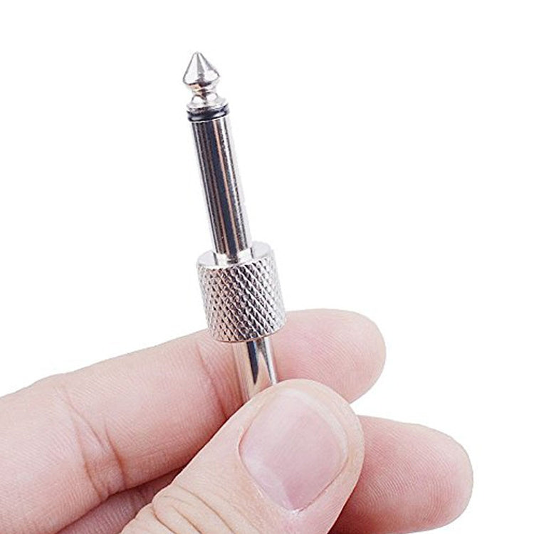 6.35mm 1/4 inch Male to Male Guitar Effect Pedal Connector Electric Pedal Board Adapter(Gold)