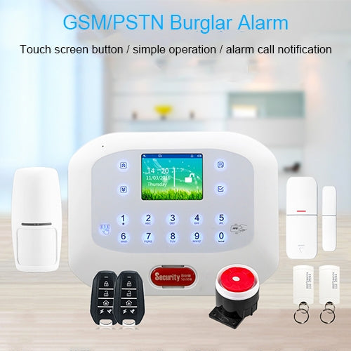 DY-GSM50A 8 in 1 Kit  315MHz / 433MHz Wireless GSM/PSTN Intelligent Anti-Burglar Alarm System, Touch Panel LCD Screen(White)