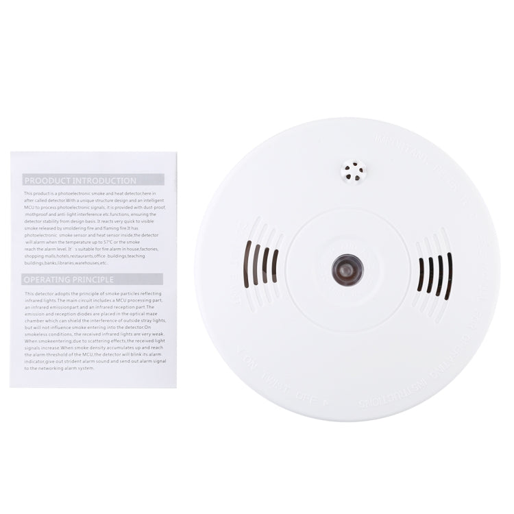 433MHz Photoelectronc Smoke and Heat Detector(White)