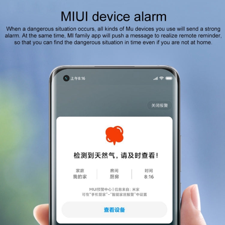 Original Xiaomi Smart Home Gas Alarm Sensor Detector, US Plug(White)