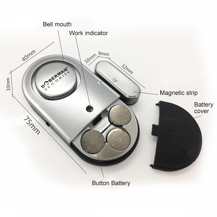 DOBERMAN SE-0701 Oval Household Anti-theft Door and Window Magnetic Spring Sensor Super Loud Simple Alarm