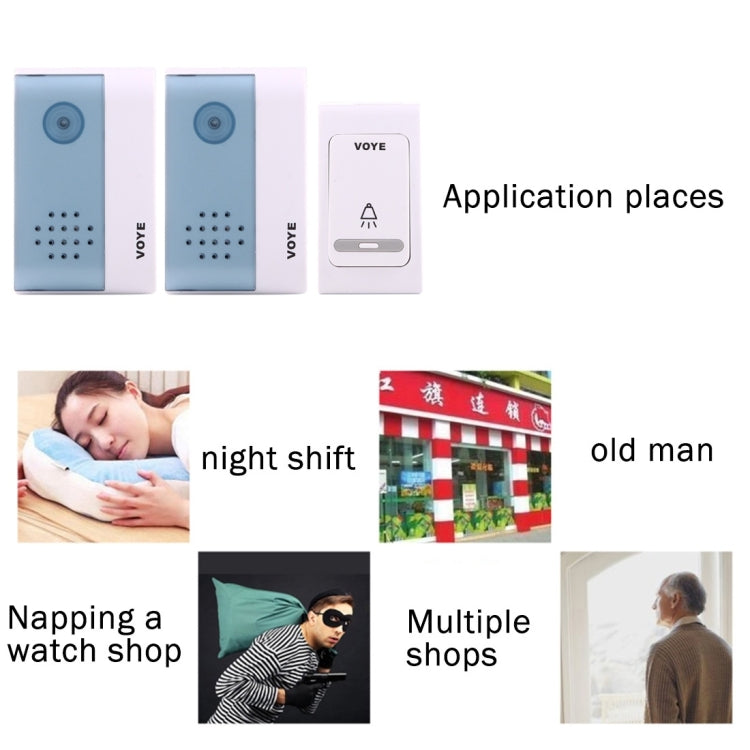 VOYE V004B2 Wireless Smart Music Home Doorbell with Dual Receiver, Remote Control Distance: 120m (Open Air)