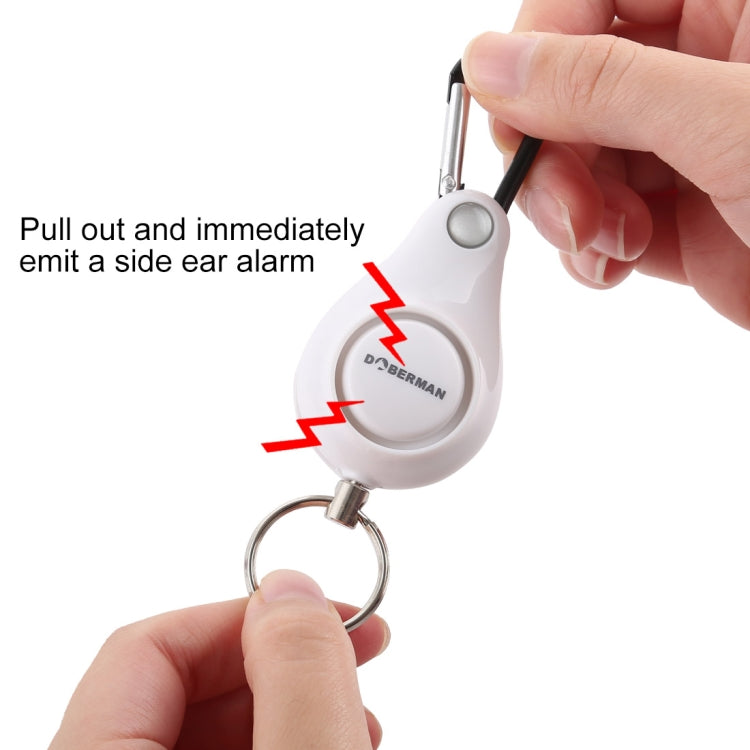 DOBERMAN Key-chain Personal Security Alarm Pull Ring Triggered Anti-attack Safety Emergency Alarm(White)