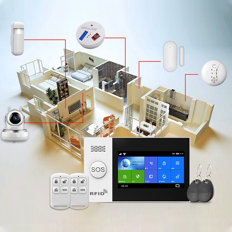 PG-107 GSM + WiFi Intelligent Alarm System with 4.3 inch TFT Display Screen
