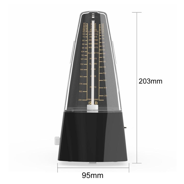 Piano Guitar Drum Violin Zither Universal Mechanical Metronome, Classic Version(Black)