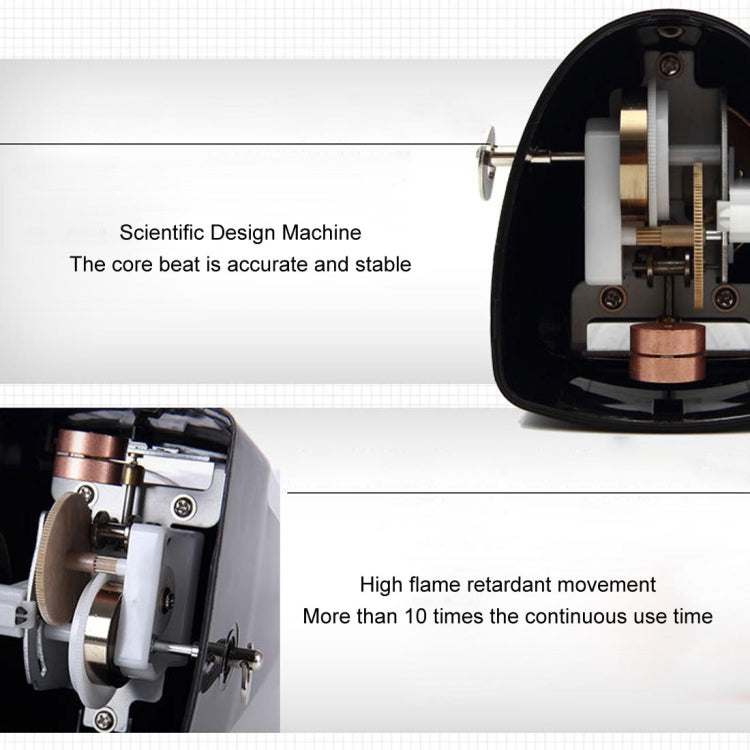 Piano Guitar Drum Violin Zither Universal Mechanical Metronome, Classic Version(Black)