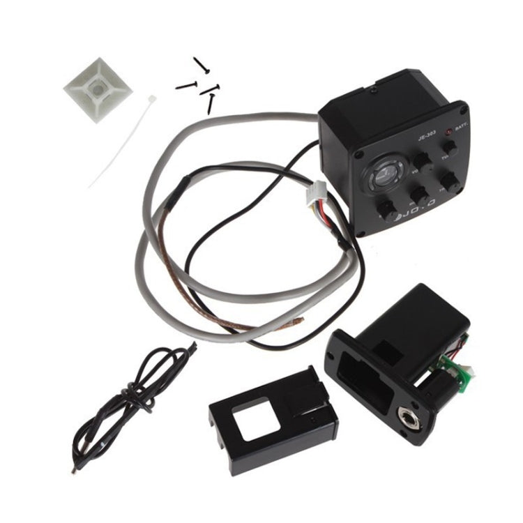 JOYO JE-303 Guitar Pickup 3-Band EQ Preamp Tuner Pickup Equalizer with Tuning Function(Black)