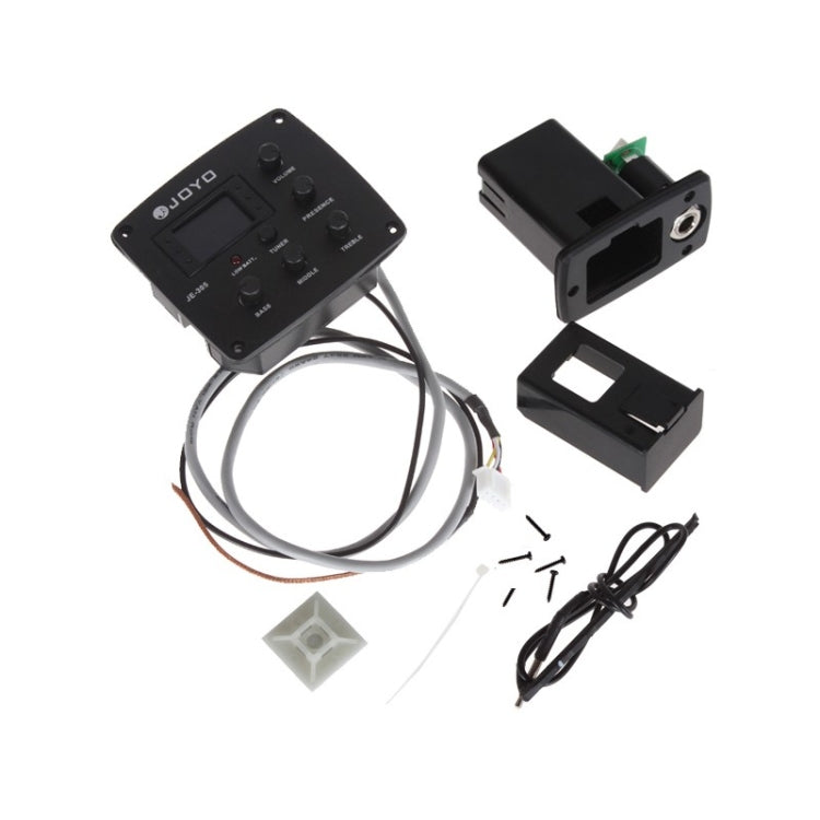 JOYO JE-305 Guitar Pickup 4-Band EQ Preamp Tuner Pickup Equalizer with Tuning Function (Black)