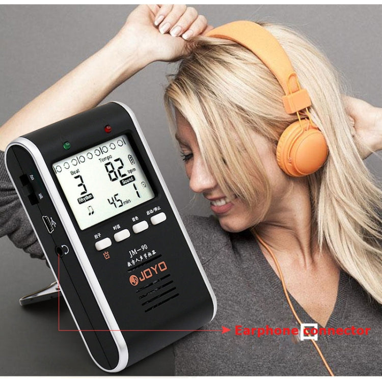 JOYO JM-90 Mini Portable Rechargeable Clip-on LED Indicator Electronic Digital Metronome Tone Generator Tuner for Guitar Violin Ukulele(Black)