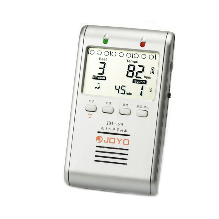 JOYO JM-90 Mini Portable Rechargeable Clip-on LED Indicator Electronic Digital Metronome Tone Generator Tuner for Guitar Violin Ukulele(White)