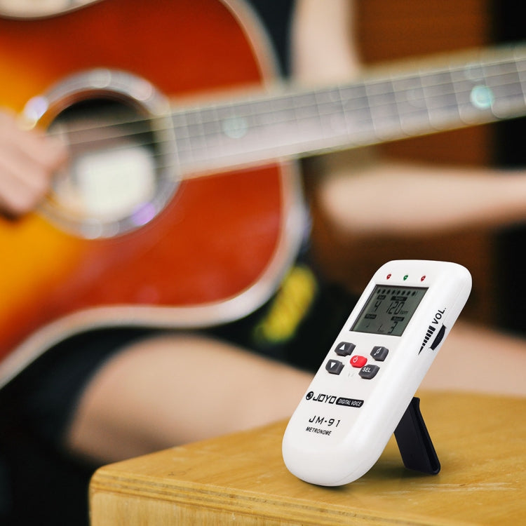 JOYO JM-91 Mini Portable Multi-functional Vocal Metronome Electronic Digital Metronome Tone Generator Tuner for Guitar Violin Ukulele(White)
