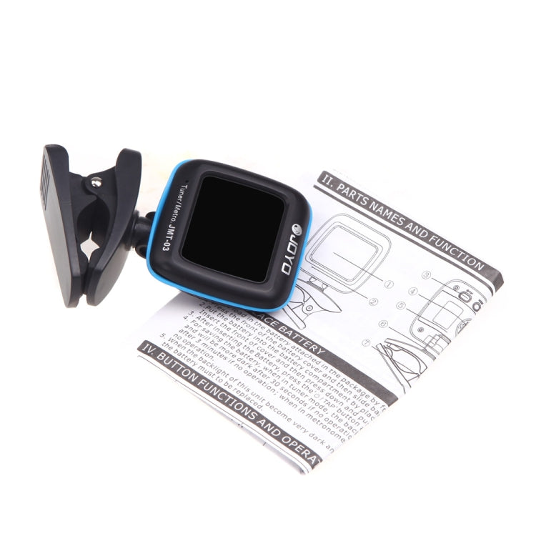 JOYO JMT-03 Portable Clip-on Guitar Tuner Metronome Supports MIC and CLIP Tuning Mode 2-in-1 360-Degree Rotating for Guitar Violin Ukulele (Black)