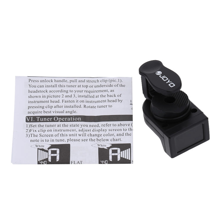 JOYO JT-306 Mini Digital LCD Clip-on Tuner for Acoustic Electric Guitar Bass Violin Ukulele (Black)
