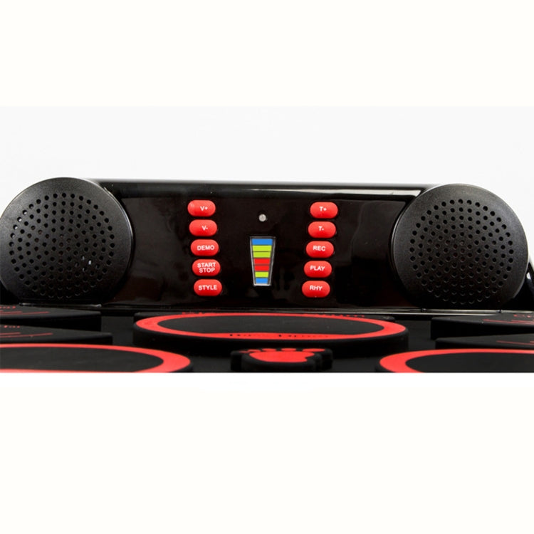 Portable Adult Beginner Children Hand Roll Electronic Drum(Black)