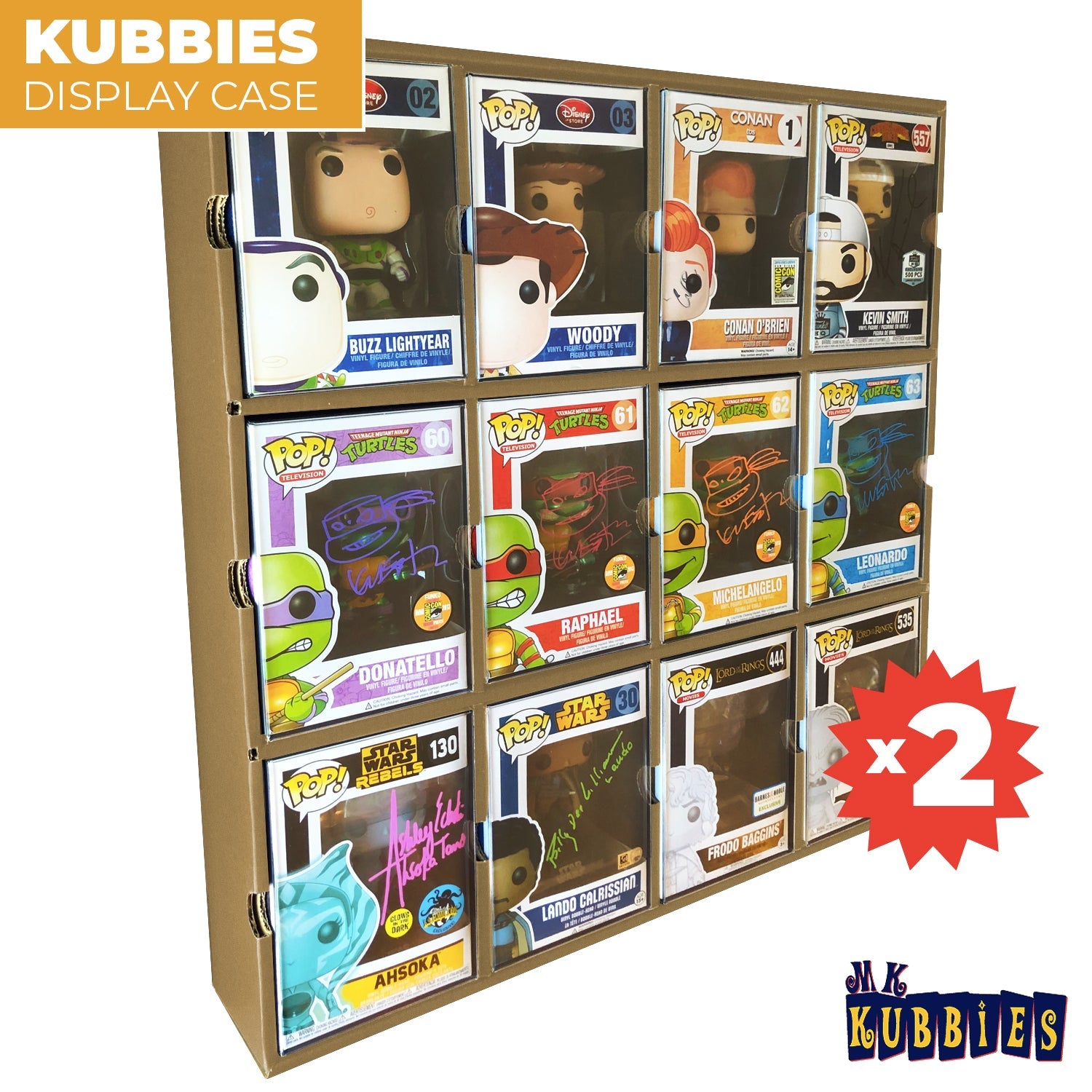 KUBBIE ECO BROWN (3x4) - In Box Display Case for Funko Pops, Wall Mountable & Stackable Pop Shelf (Cardboard)