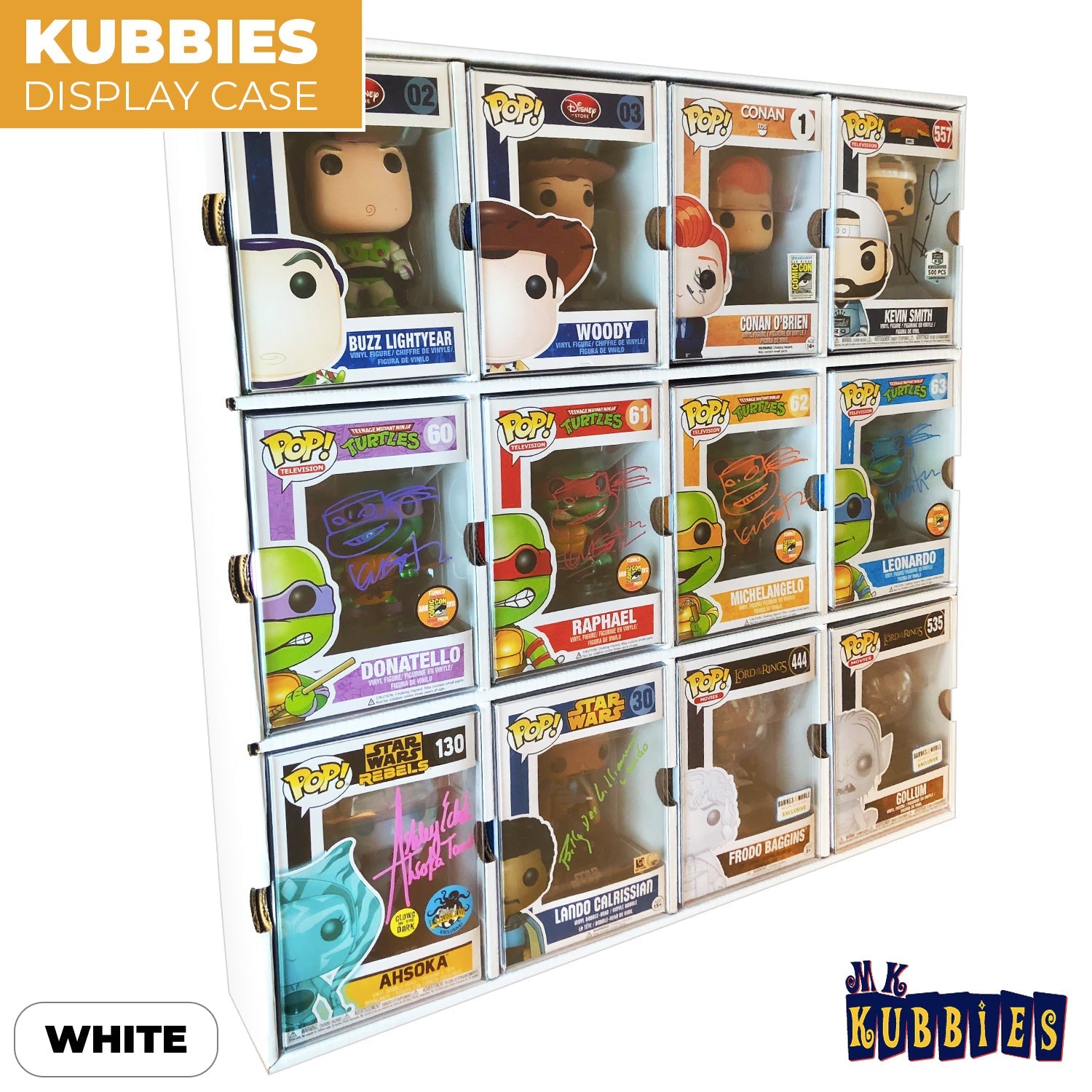 KUBBIE DLX WHITE (3x4) - In Box Display Case for Funko Pops, Wall Mountable & Stackable Pop Shelf (Cardboard)