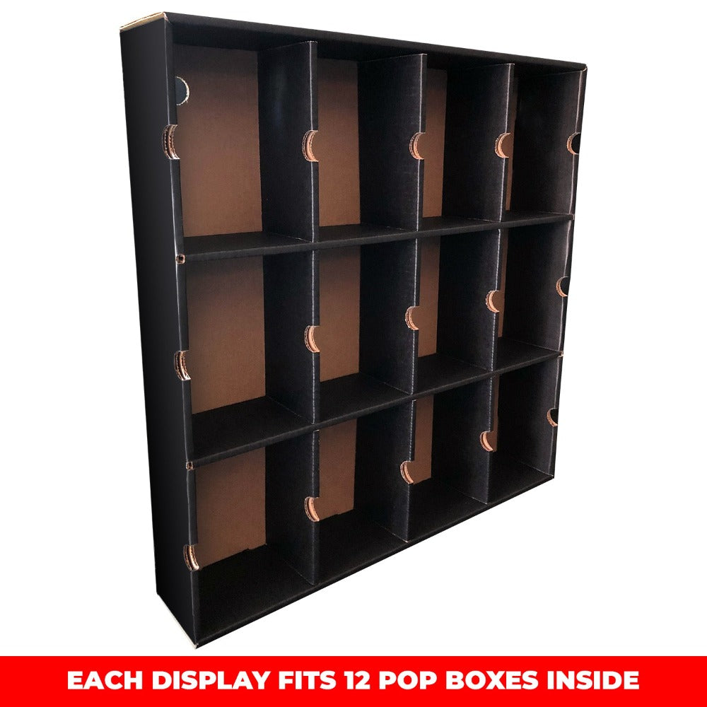 KUBBIE DLX BLACK (3x4) - In Box Display Case for Funko Pops, Wall Mountable & Stackable Pop Shelf (Cardboard)