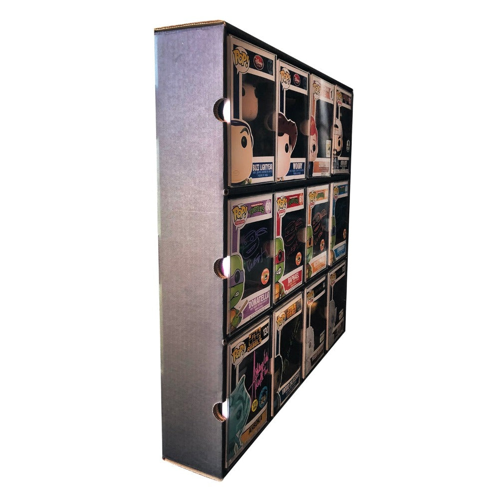 KUBBIE DLX BLACK (3x4) - In Box Display Case for Funko Pops, Wall Mountable & Stackable Pop Shelf (Cardboard)
