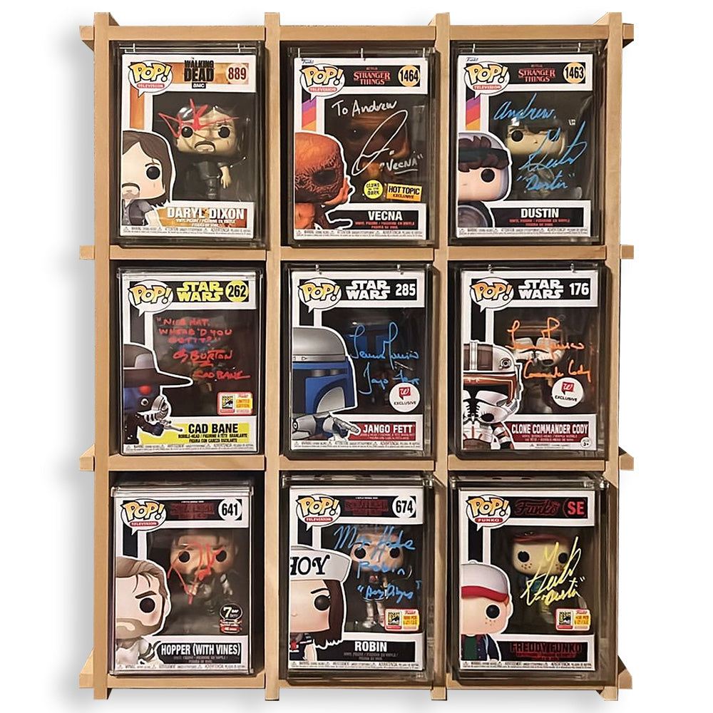 KUBBIE ULTRA (3x3) - In Box Display Case for Funko Pops, Wall Mountable & Stackable Pop Shelf (MDF Wood)